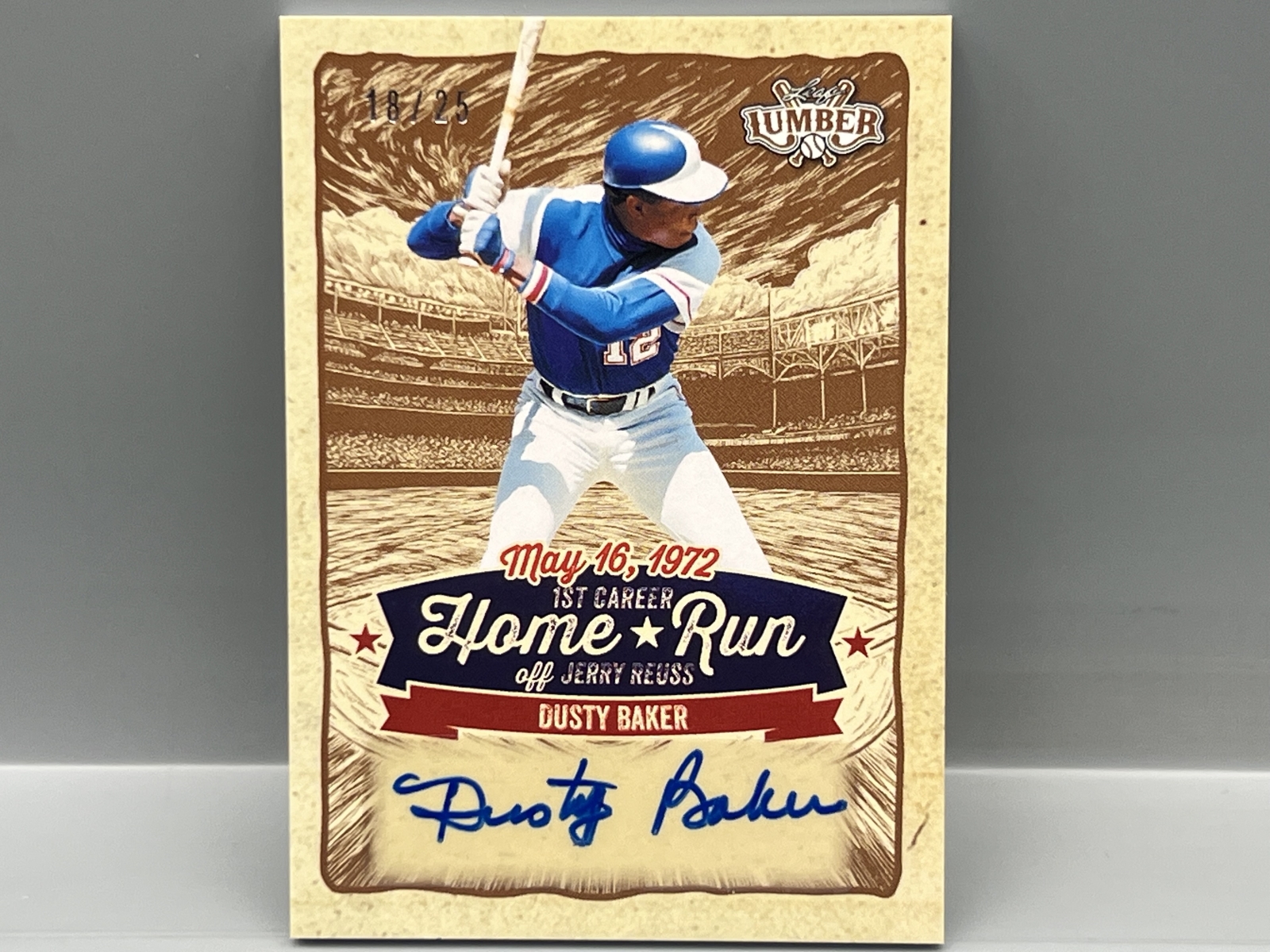 2025 Leaf Lumber Dusty Baker 1st Career Home Run Auto #/25