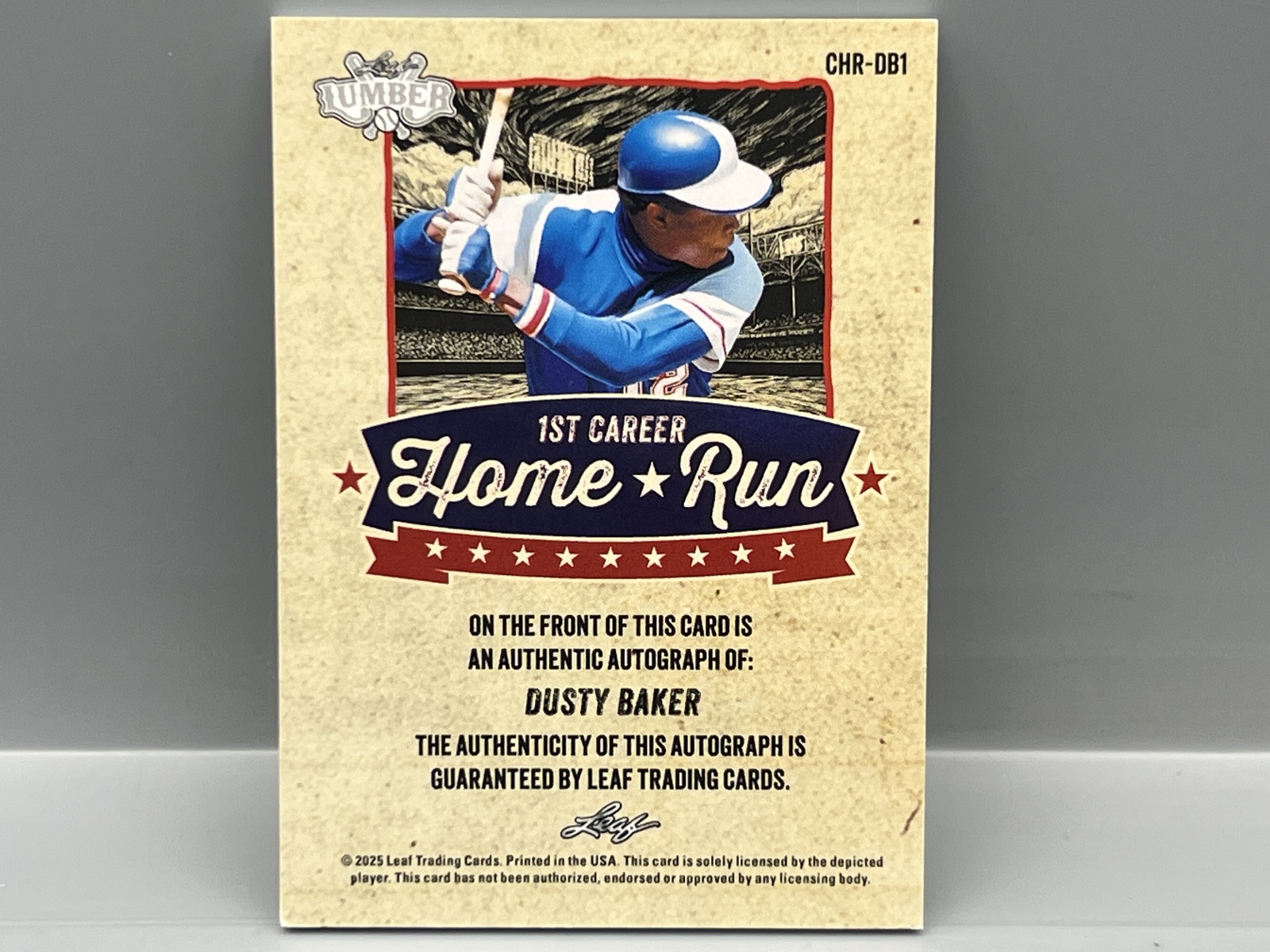 2025 Leaf Lumber Dusty Baker 1st Career Home Run Auto #/25