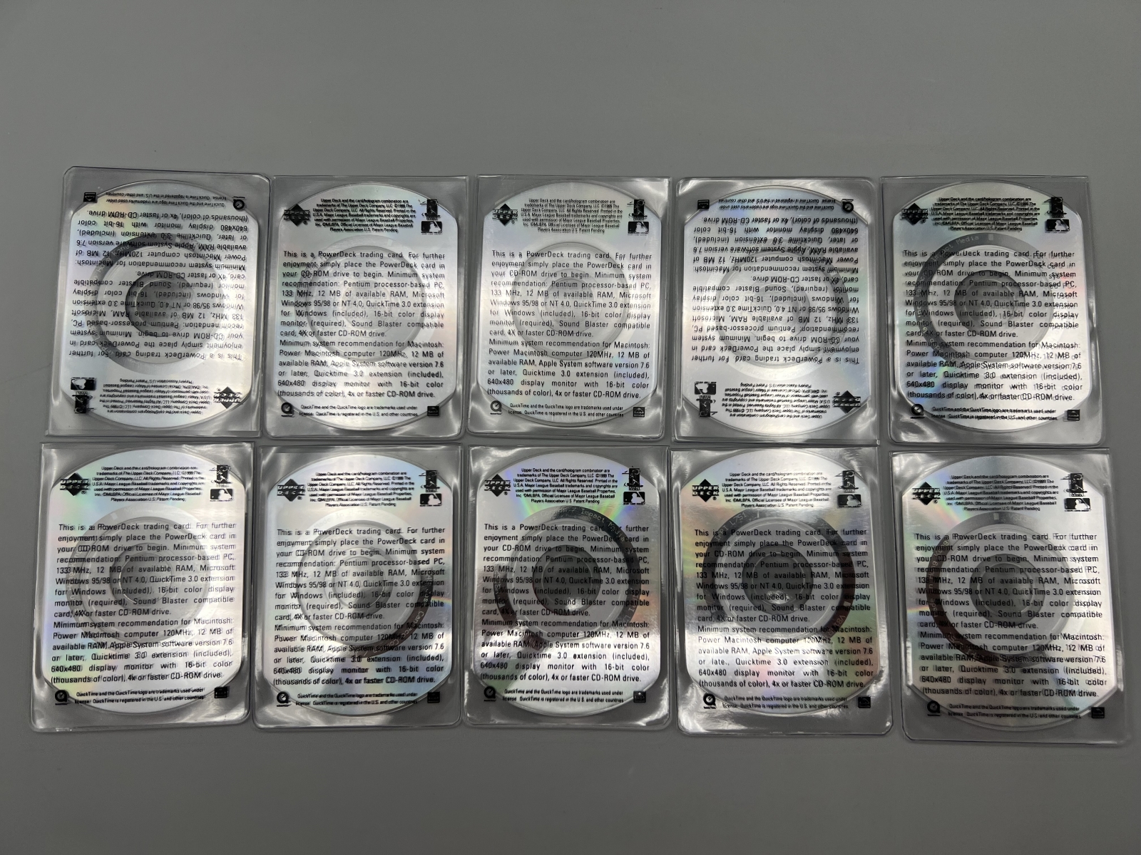 (10) 1999 Upper Deck Powerdeck Baseball Star Player Discs