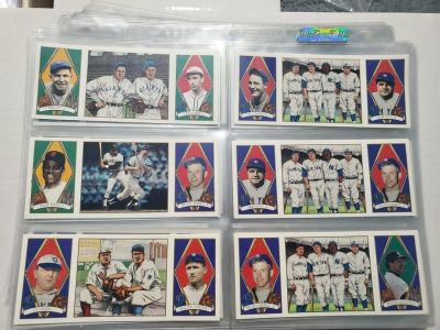 1993 Upper Deck All Time Heroes Tri Fold Partial Set. 126/165 w/ Ruth, Gehrig, Mantle, Mays, Cobb
