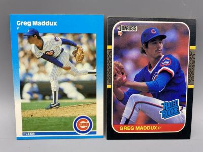 1987 Fleer Greg Maddux RC #U-68 & 1987 Donruss Greg. 1987 Fleer Greg Maddux RC #U-68 & 1987