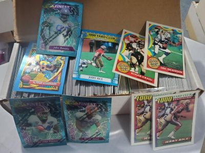 600 ct Box of Topps Finest Football and 1000 Yd Club Inserts