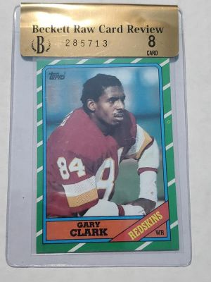 1986 Topps Football #176 Gary Clark Rookie. Graded Beckett RCR 8