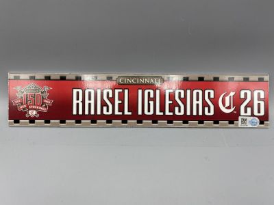 2019 Cincinnati Reds Team Issued Raisel Iglesias Regular Season Locker Tag - MLB Authenticated