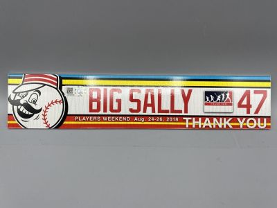 2018 Cincinnati Reds Team Issued Players Weekend Sal Romano "Big Sally" Locker Tag - MLB 
