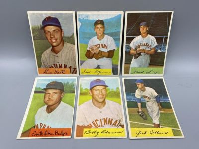1954 Bowman Cincinnati Reds Lot - 6 Cards - Varying Conditions