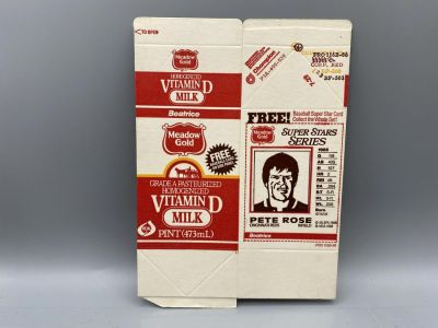 1986 Meadow Gold Super Star Series Pete Rose Milk Carton