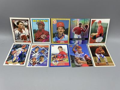 Cincinnati Reds Assorted In-Person Autographed Baseball Cards - 10 Cards
