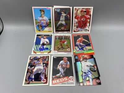 Cincinnati Reds Assorted In-Person Autographed Baseball Cards - 9 Cards