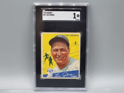 1934 Goudey Lou Gehrig #37 SGC 1 Iconic Card - All Time great
