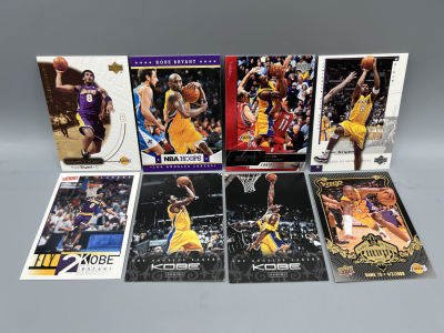 Lot of (8) Assorted Kobe Bryant Basketball Cards