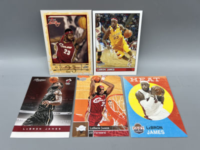 Lot of (5) Assorted Lebron James Basketball Cards