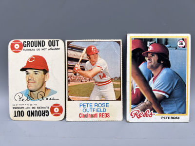 1968 Topps Game Pete Rose, 1976 Hostess Pete Rose #29, & 1978 Topps Pete Rose #20 - Varying 
