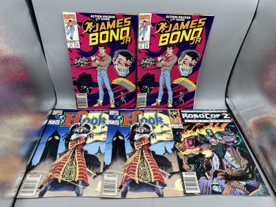 Lot of (5) Assorted #1 Comic Books - James Bond Jr, Hook, Robo Cop