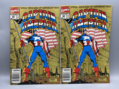 Lot of (2) Captain America #383 - Classic Jim Lee Cover - Twin Towers in background