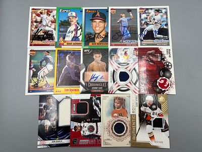 Lot of (14) Assorted Multi-Sport Relic & Autograph Cards