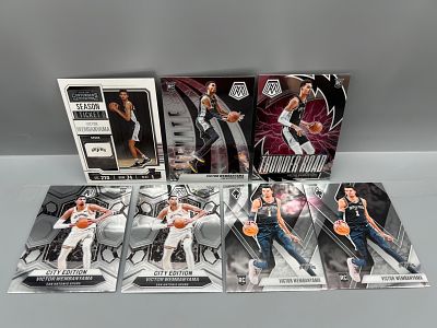 Lot of (7) Victor Wembanyama Basketball Rookie Cards