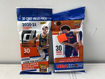 2020-21 Panini Donruss Basketball Sealed Value Pack & 2021-22 Panini NBA Hoops Basketball 