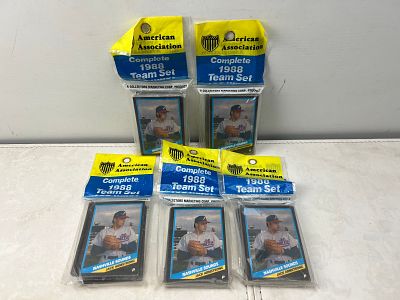 Lot of (5) 1988 CMC Minor League Nashville Sounds Sealed Team Sets - Rob Dibble, Norm Charlton 