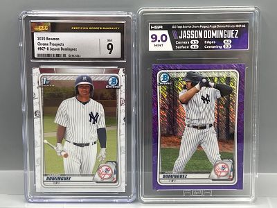 2020 Bowman Jasson Dominguez 1st Bowman Chrome Prospects RC #BCP-8 CSG Mint 9 & 2020 Bowman 