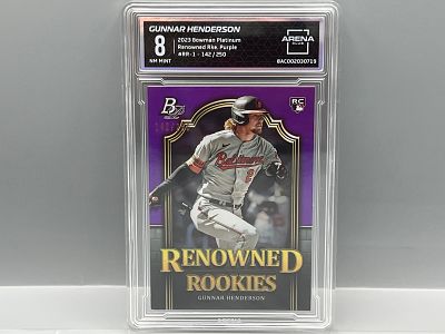 2023 Bowman Platinum Gunnar Henderson Renowned Rookies Purple #/250 - Graded by Arena Club. 2023 