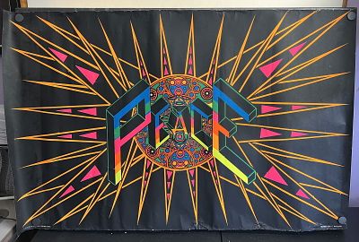 Vintage & Original 1970s Arcturus Coma "Peace" by Tom Korpalski - 43.5"x27.5" Blacklight Poster -. 