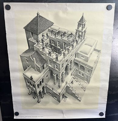 Vintage & Original 1974 Ascending and Descending "Klimmen En Dalen" Poster by M.C. Escher -. Vint 