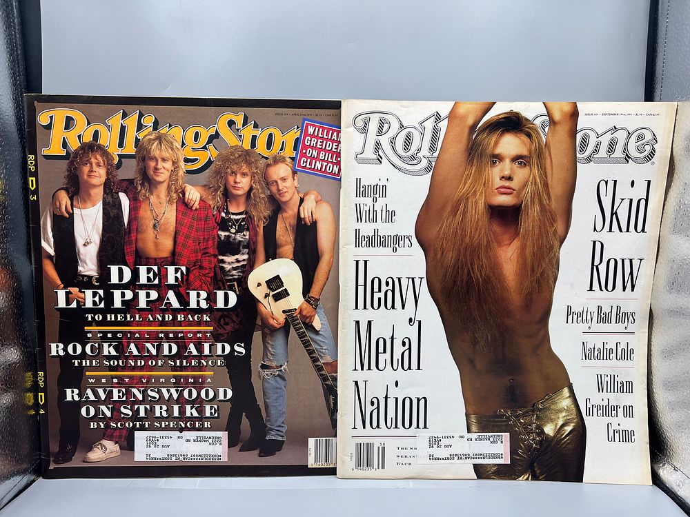 Rolling Stone Magazine April 1992 #629 W/ Def Leppard On Cover & September 1991 #613 W/ Skid 