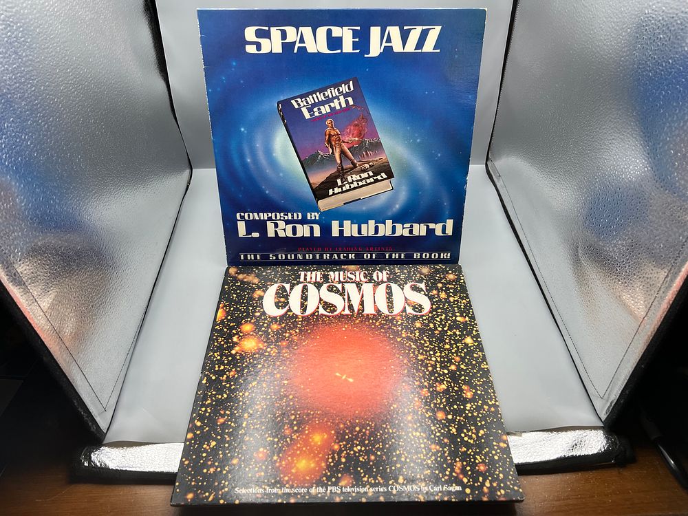 1982 L. Ron Hubbard Space Jazz & 1981 Various Artist The Music of Cosmos Vinyl Albums - 