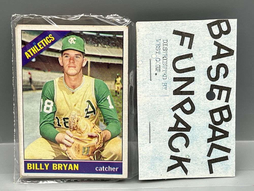 West Corp. Baseball Cello Fun Pack Repack 1966 Topps Unopened Pack - Lou Brock On Back