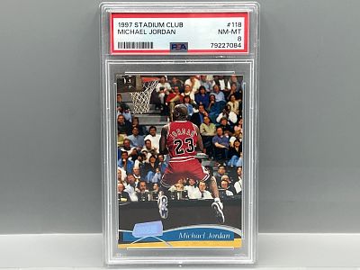 1997 Topps Stadium Club Michael Jordan #118 PSA NM-MT 8
