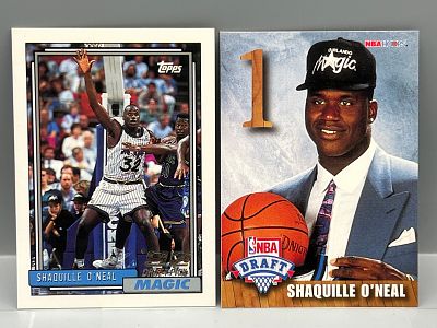 1992-93 Topps Shaquille O'Neal RC #362 & 1992 Hoops Draft Redemption RC #A