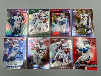 Lot of (8) Charlie Batch Leaf Certified, Rookies & Stars & Quantum Leaf Football Serial