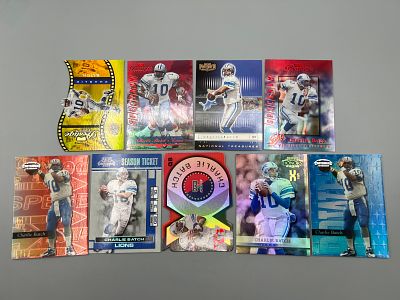 Lot of (9) Charlie Batch Playoff Football Serial Numbered Cards