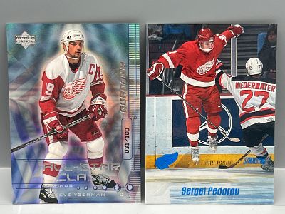 2000 Upper Deck All Star Class Steve Yzerman Quantum #/100 & 2000 Topps Stadium Club Sergei