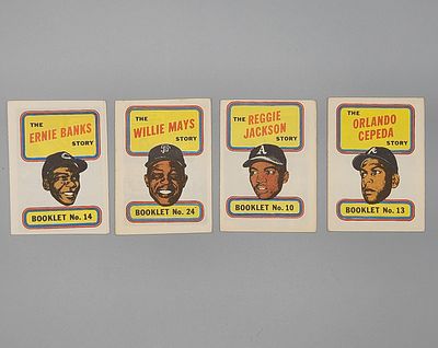 (4) 1970 Topps Booklets - Mays, Jackson, Cepeda,Banks, All HOF