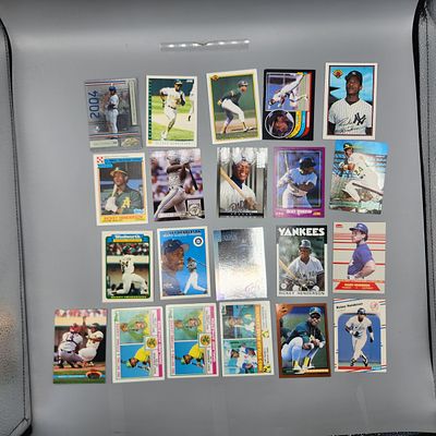 (21) Rickey Henderson Baseball Cards - Few Early Issues, Few Inserts Etc Etc