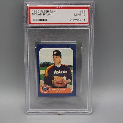1986 Fleer Mini Nolan Ryan #65 PSA 9 MINT HOF