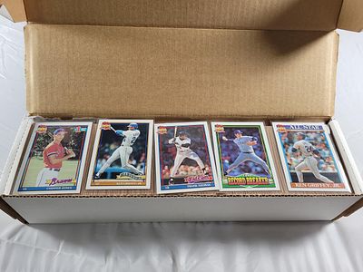 1991 Topps Baseball Set. Includes Chipper Jones RC, Nolan Ryan RB, and more. Set appears 