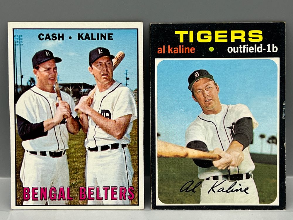 1967 Topps Bengal Belters #216 (Kaline, Cash) & 1971 Topps Al Kaline #180