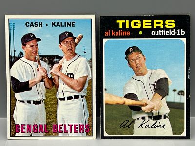 1967 Topps Bengal Belters #216 (Kaline, Cash) & 1971 Topps Al Kaline #180