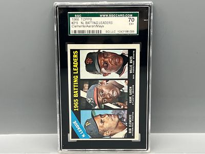 1966 Topps NL Batting Leaders #215 SGC 5.5 EX+ - Roberto Clemente, Hank Aaron, Willie Mays
