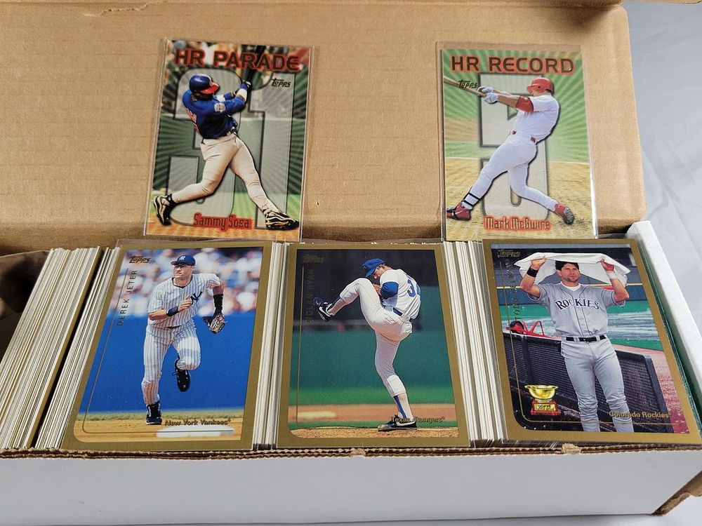 1999 Topps Baseball Set. Includes McGwire HR #5 and Sosa HR #31, Nolan Ryan Tribute, Todd Helton 