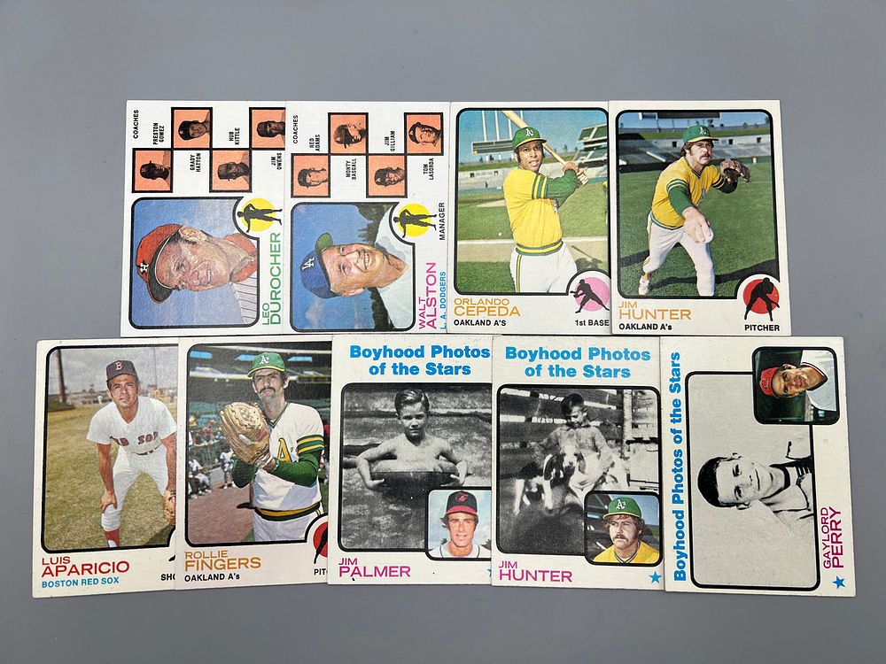 Lot of 9 - 1973 Topps Baseball - HOFers - Varying Conditions