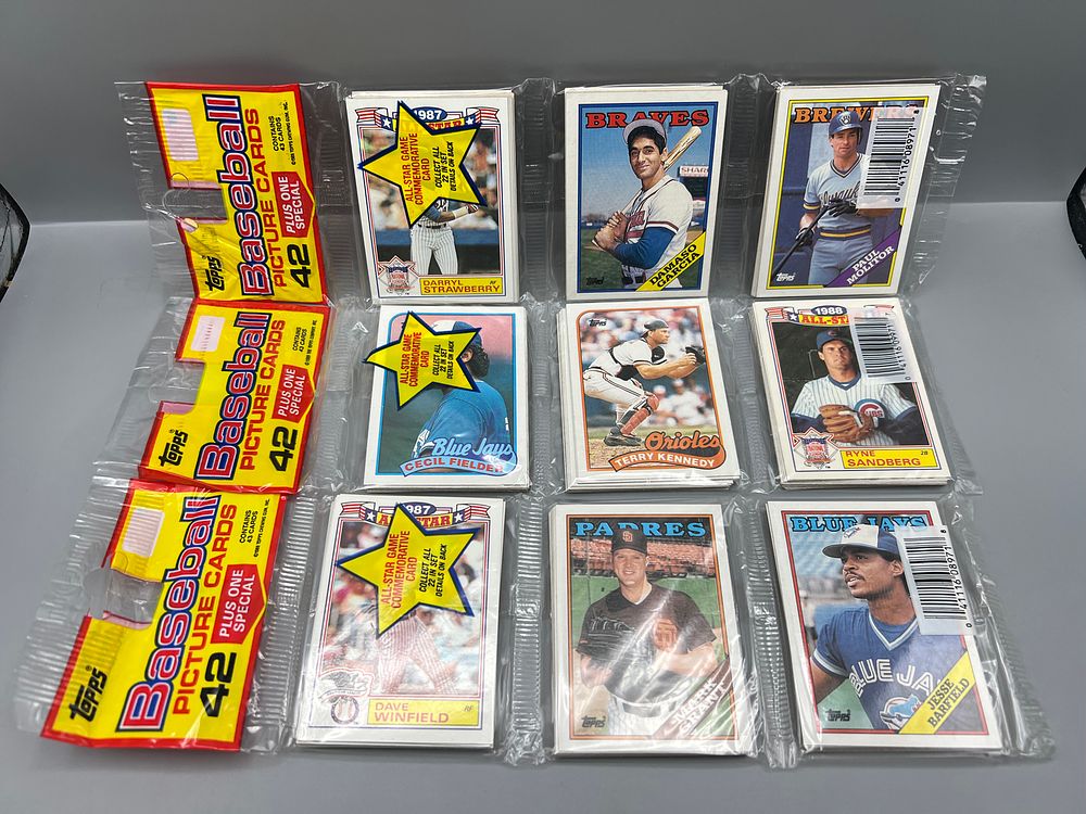 Lot of (3) 1988 & 1989 Topps Baseball Factory Sealed Rack Packs