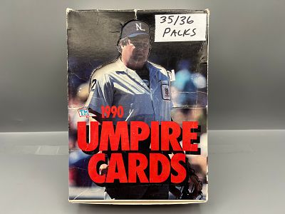 1990 T&M Baseball Umpire Near Complete Wax Box - Missing One Sealed Pack