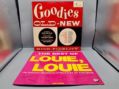 1959 Goodies Old And New & 1983 The Best of Louie, Louie Vinyl Albums - RNEP 605 & T 10000 - 