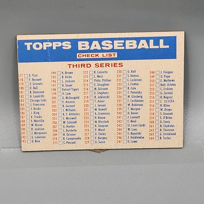 1957 Topps Baseball Checklist Big Blony Series 3/4 Not Marked - Super Tough To Find Not Marked 