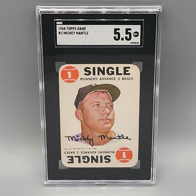 1968 Topps Game Mickey Mantle #2 SGC 5.5 HOF