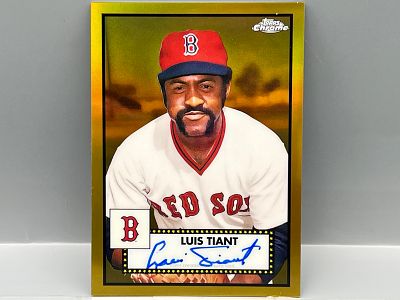 2021 Topps Chrome Platinum Anniversary Luis Tiant Gold Refractor Auto #/50